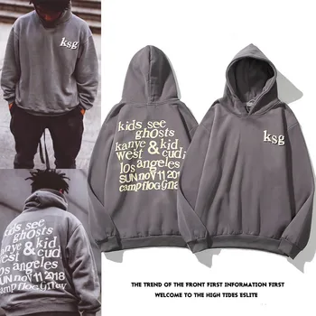 Kanye Strada Tendință Supradimensionate Pulover Hoodies Kendall Jenner Y2k Tricoul Lucruri Spumare Imprimare Hanorace Streetwear Bărbați