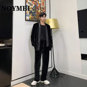 NOYMEI Mătase Alunecos Scadere de Tăiere 3D Yapi Stil Casual Barbati Pantaloni Largi Picior de Moda Stil coreean Pantaloni Largi WA2018