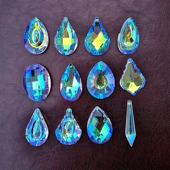 12pcs Crystal Prism Suncatcher Candelabru Părți AB-Culoare Agățat Pandantiv Fereastra Home Decor Nunta Ornament DIY Accesorii