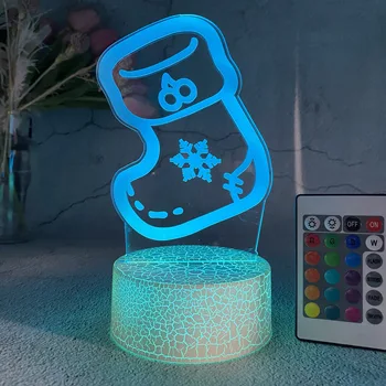 Noul Ciorap de Crăciun Crack 3D Plug-in Dormitor, Pat Simplu Veioza Mare Aspectul Nivel