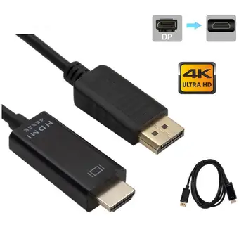 Cablu de 1,8 m 4K DisplayPort La HDMI compatibil Video Cablu Audio DP Display Port La HD Adaptor Pentru Calculator Laptop La Monitor TV