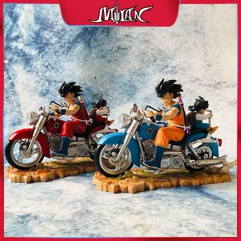 Dragon Ball Motocicleta Tatăl și Fiul, Gohan, Goku Anime Periferice PVC Model de Acțiune Figurina de Colectie Statuie Ornament Papusa Cadou