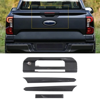 Pentru Ford Ranger 2023 Masina din Spate, Mâner Hayon Acoperă Tapiterie Portbagaj Autocolant Decorativ de Înlocuire ABS Fibra de Carbon