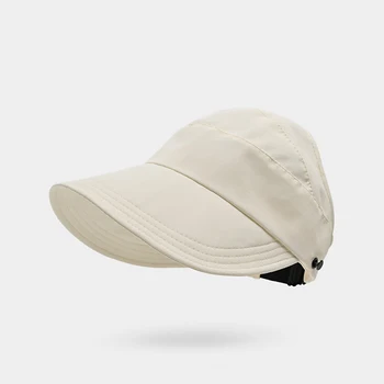 Protecție UV Pălărie Pescar Capac de Vară pe Plajă la Soare Pălărie de Protecție Pliabil Portabil Margine Largă Pălării Reglabil pe Jumătate cozorocul sepcii