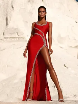 BEVENCCEL 2023 Femei de Moda de Lux Diamond Design Mult Bandaj Rochie fără Mâneci Sexy Backless Elegantă Celebritate Rochie de Petrecere