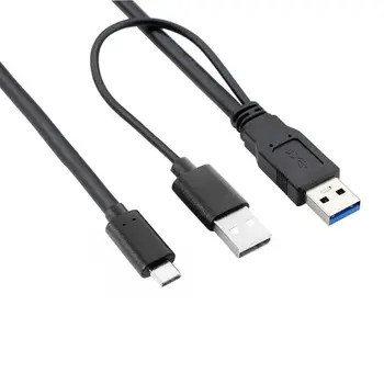 USB 3.0 de sex Masculin & USB 2.0, Dual Power data Y de Tip C Cablu USB-C pentru Laptop & Hard Disk