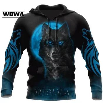 Wolf 3d Printed Hanorac Unisex Rece Pulover Animal Grafic Tricou Barbati Street Wear