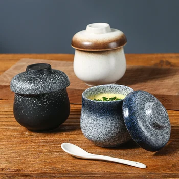 Stil japonez ceramice mici tocană de cupa cu capac special tocană castron ou ceașcă de ceai castron de abur cană de supă uz casnic, veselă de masă