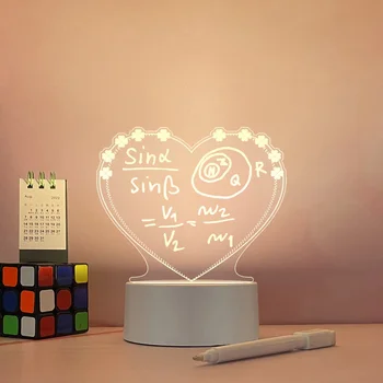 Creative DIY LED Lumina de Noapte Nota de Bord Lampă de Masă USB Alimentat Veioza Cadou de Ziua Îndrăgostiților Pentru copii Copii Acasă Decorare