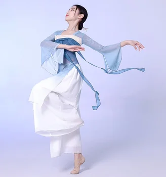 Han și Tang Costume de Dans pentru Copii Chinoiserie Stil Fusta de Zana Fan spectacol de Dans Costume Fete Dans Clasic