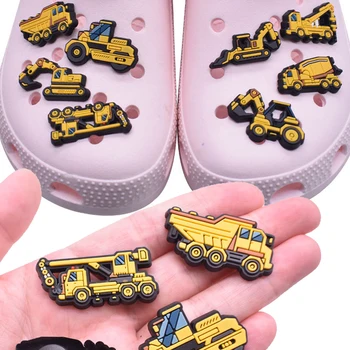 En-gros 1buc PVC Pantof Accesorii pentru Crocs Farmece Masina Galbena Femei Sandale cu Catarama Copiii Ace Decor Blugi Boy X-mas Cadou