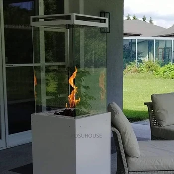 Sticlă De Incalzire Grădină Supplie În Aer Liber, Încălzire Sobe De Lux Comerciale Sală De Mese Interioară Adevărată Vatră De Foc O