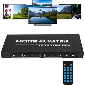 4K 6x2 Matrice de 6 LA 2 Switch HDMI Splitter 4x2 2x2 HDMI Matrix Video Converter Audio Extractor Multi PC Dual Monitoare TV