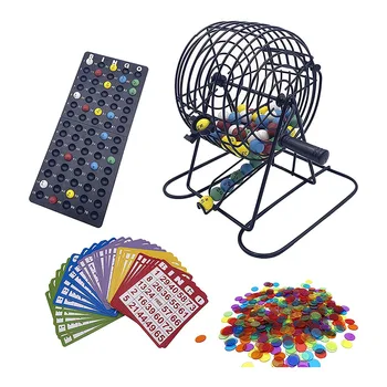 Deluxe Joc de Bingo Set cu 6 Inch Cusca Bingo, Bingo Master Bord,75 De Bile Colorate , 50 De Carduri de Bingo, și 300 de Chips-uri de Bingo