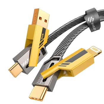 4 in 1 Cablu de Date 60w Încărcare Rapidă PD Cap Dublu de Tip c Multifunctional Portabil Notebook USB Cablu Combo