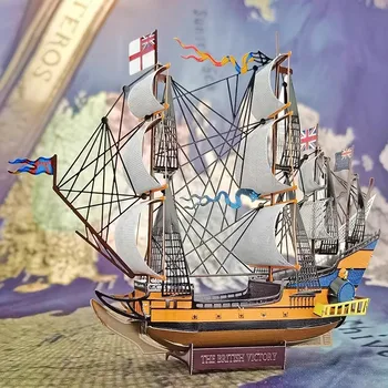 Colorate HMS Victory navă de Război 3D metal asamblare model puzzle dificil manual ornamente diy