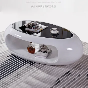 Personalizate Oval Neregulat Creative Ceai De Masă Moderne Temperat Pahar Plin Cu Decor Vopsea Living Masă De Ceai