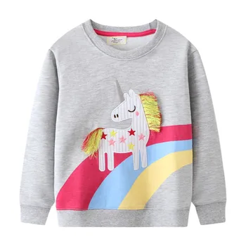 Sărituri Metri 2-7T de Toamnă de Primăvară de Unicorn pentru Copii Bluze cu Maneca Lunga Hot de Vânzare Îmbrăcăminte pentru Copii pentru Copii Copilul Tricouri Topuri