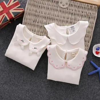 Vintage broderie dantelă guler camasa pentru copil nou-născut copii de îmbrăcăminte jos tricoul pentru copii fete topuri tricou copii Xmas 1-7