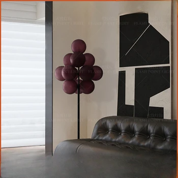 De mare valoare violet ondulat minge de struguri lampa de podea camera de zi, dormitor, birou, canapea, designer de ornament lampa