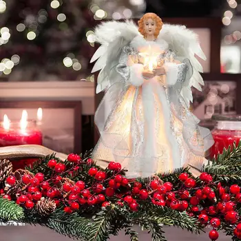 Petrecere de Anul nou Prop Înger de Crăciun bradului cu Pene de Înger bradului Iluminat Decor de Crăciun cu Noi