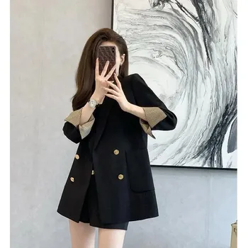 Sacouri Femei de Moda Chic Solid Simplu All-meci Maneca Lunga Top Elegant Stil coreean Business Casual Simplu Sacouri Îmbrăcăminte exterioară
