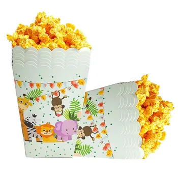 Jungle Safari Tema Popcorn Cutii De Animale Popcorn Trata Cutie Copil De Dus Copii La Mulți Ani Junglă Tema Decor Petrecere Supplie
