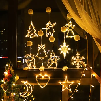 De Crăciun, Om De Zăpadă, Stele, Lumina Led-Uri De Crăciun Pom De Crăciun Ornament Pandent Windown Noi Anul 2024 Crăciun Magazin De Perete Cameră Decor Acasă