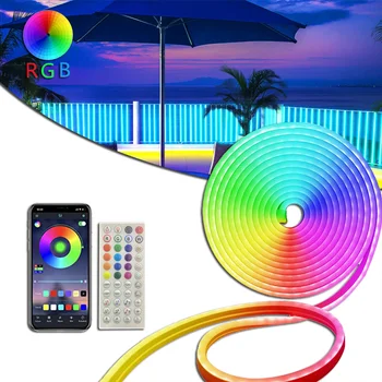 LED RGB Lumina de Neon Banda Flexibila Waterproof Silicon Lumini 5M 108leds cu Aplicație de Control de la Distanță Camera de Fundal de Decor