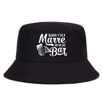 Tipărite Quand Y ' en O Marre pe ziu Ua Bar Reversibile Găleată Pălărie de Femeie Pescar Sportiv Sapca Unisex Adult Solid de Iarnă de Toamnă Cap