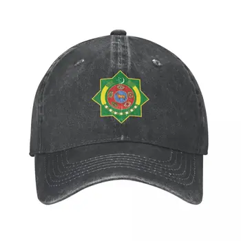 Oamenii Șapcă De Baseball Turkmenistan Emblema Cărbune Spălate Denim Clasic Vintage Din Bumbac Tata Trucker Hat Unisex Pentru Adulti