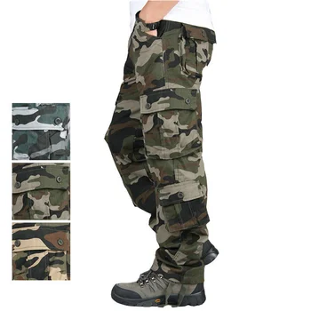 Camuflaj Camo Pantaloni Barbati Casual Multi-buzunare Largi de Luptă Pantaloni Largi Generală a Armatei Militare Tactice Pantaloni