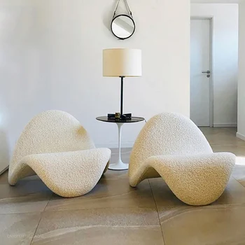 Nordic designer de agrement scaun model Leneș nisip rabatabile scaun Postmodernă, sala Club, camera de zi, balcon agrement canapea alba