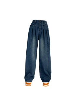 Femeilor Vintage Denim Pantaloni Streetwear Talie Mare coreeană Largi Cowboy Pantaloni de Moda Harajuku Y2K Blugi Pantaloni pentru Femei Haine