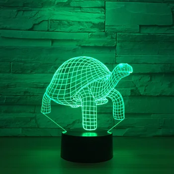 En-gros de broaște Țestoase Mici, Lumina de Noapte Acril 3d pline de culoare Lampă de Noapte Personalizate de Control de la Distanță de Bază Creative Corpuri de iluminat