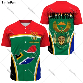 Africa de sud Active Steag Stema de Baseball tricou Tricou 3D Imprimate Bărbați Vară Guler Tricou Unisex Sportiv Tricou Femei Top