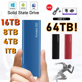 8TB Solid state Hard Disk 2tb Mobile de Mare Capacitate de Stocare de 500GB Portable SSD Drive interfață de Tip C pentru Desktop Laptop