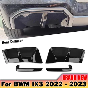 Negru lucios Auto Bara Spate Spoiler Partea Splitter Capac+Lumina de Ceață Lampă Capac Cadru Garnitura Pentru BMW IX3 2022-2023