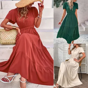 Casual stil stațiune fusta lunga rochie de primavara/vara 2023 swing sexy rochie