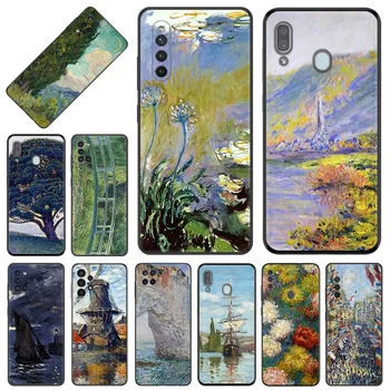 Silicon Moale Cazuri de Telefon Acoperă pentru Samsung Nota 20 10 9 8 M54 M34 M51 M53 M52 M32 M33 M31 M23 Clasic Claude Monet Flori de Artă