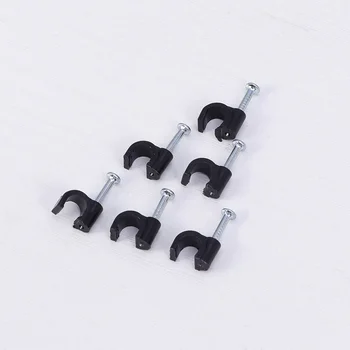 100buc 8mm Plastic cu Clema Cablul Cablul de Sârmă de Fixare Linie Telefonică Lega de Reparare Organizator de Perete Clemă (Negru)