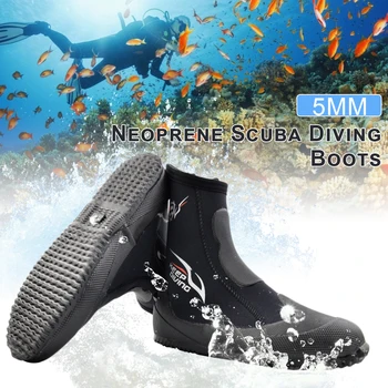 5MM Neopren Scuba Diving Cizme Pantofi de Apă Vulcanizare la Rece de Iarnă Dovada de Mare Superioare Calde Aripioare Spearfishing Pantofi Bărbați Femei