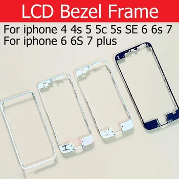 Touch Screen Bezel Rama Pentru iPhone 4 4s 5 5s 5c 6 se 6s 7 plus Frontal Suport Suport LCD cadru +3M autocolant sau UV, lipici fierbinte