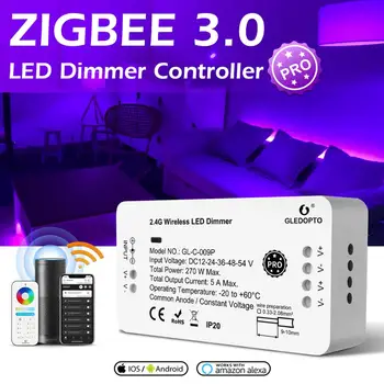 Gledopto Zigbee 3.0 Smart LED Dimmer Banda Controller Pro Regla Luminozitatea Compatibil Cu Hub Tuya App Voce RF Control de la Distanță