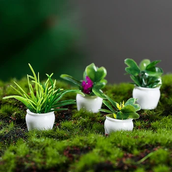 Casă De Păpuși În Miniatură Ghivece Cu Plante Verzi, Plante În Ghiveci Decor Acasă Accesorii De Jucarie