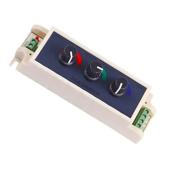 RGB Buton Dimmer 3‑Canal DC12-24V Trei Controller Alb Luminozitate Ajustează în mod Inteligent Comutator ABS Albastru LED Strip
