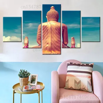 5 Panou Foto Buddha Tablouri Vintage Printuri Canvas Arta De Perete Camera De Zi Postere, Pictură Murală Decor Acasă Imagini Poster