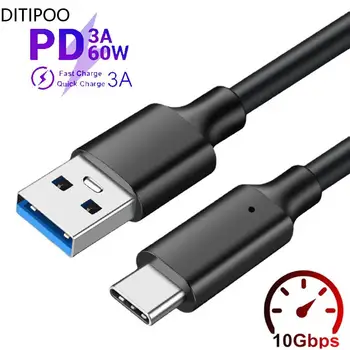 USB 3.2 10Gbps Tip C Cablu USB de Tip C 3.2 Transferul de Date USB C SSD Hard Disk Cablu PD 60W 3A Quick Charge 3.0 Cablu de Încărcare