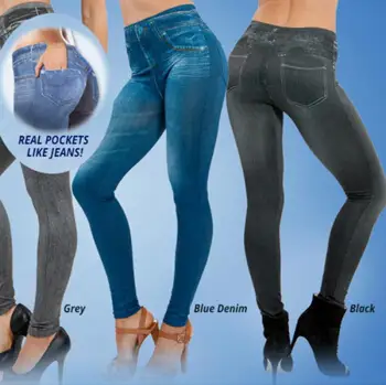 2022 Subțire Stil Hip Ridicare Pantaloni De Yoga Cu Imprimate De Pluș Și Canapele De Pluș Toate Într-O Singură Pantaloni Cu Buzunare Reale Și Denim Ca Jambiere