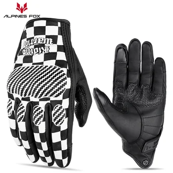 Retro din Piele Mănuși de Motociclete Moto de Echitatie Respirabil Mănuși de Epocă Motocross echipament de Protecție M-XL